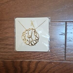 francesca Gold monogram "k" necklace